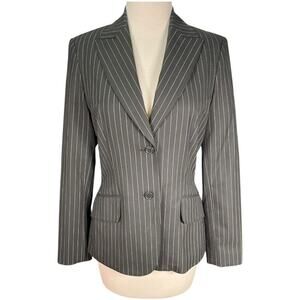 The Limited Black White Pinstripe Blazer Women’s Size 6 Two Button Stretch Lined